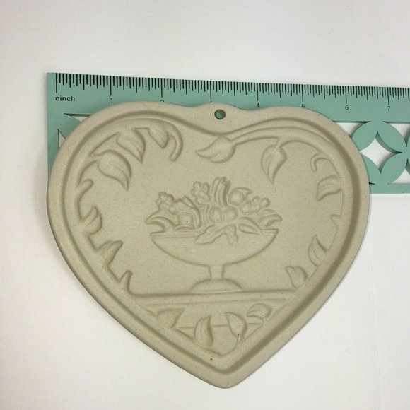 Pampered Chef Clay Cookie Mold Come To The Table Heart Vintage 1999 Baking Cook - Picture 10 of 12